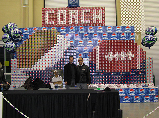 Tony and Nathan at the end of along day of assemblies and signings!