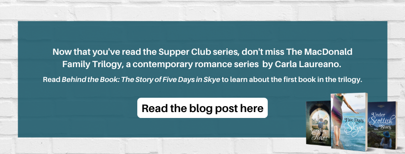 Don't miss The MacDonald Family Trilogy, a contemporary romance series by award-winning author Carla Laureano. Read the Five Days in Skye blog post. 