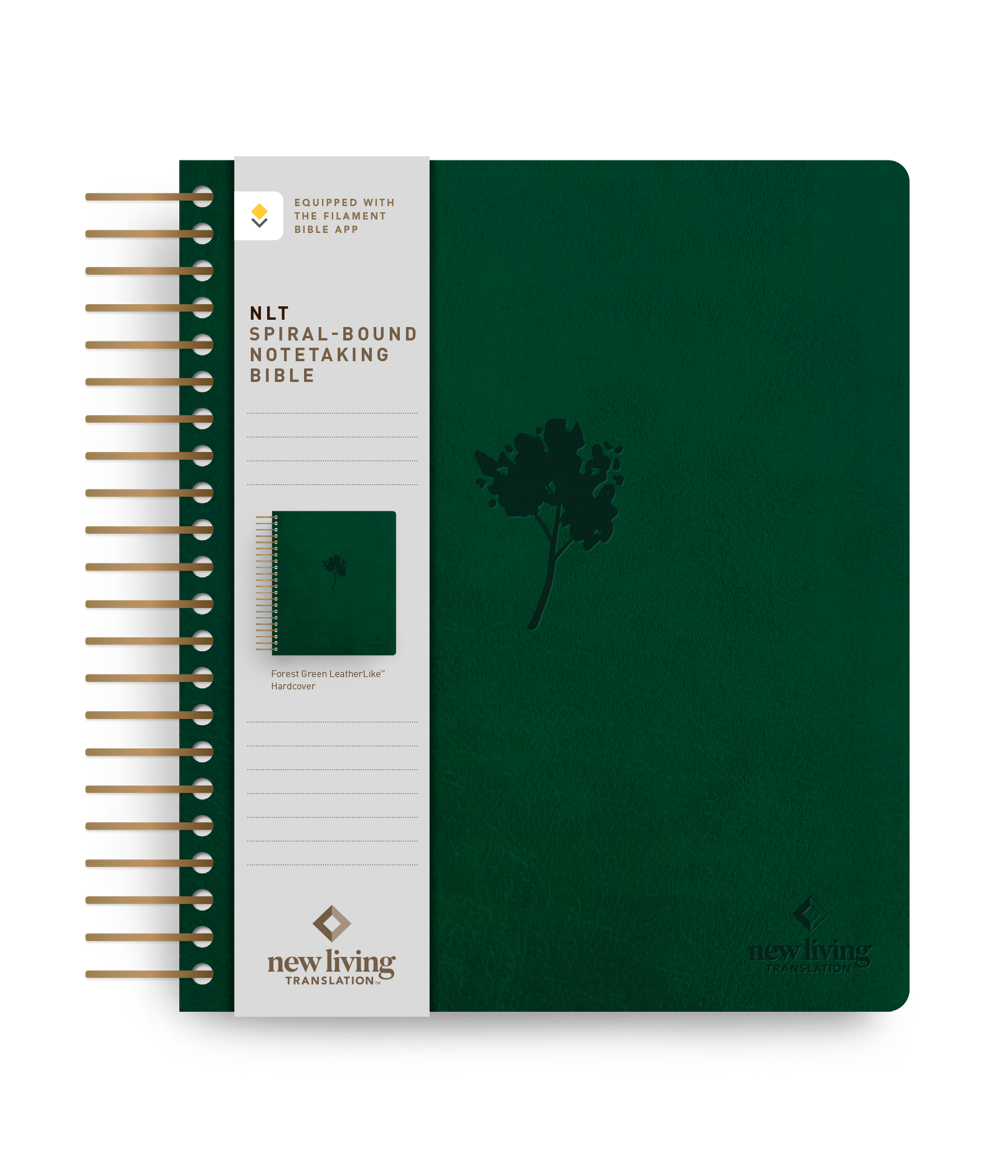 Green spiral-bound NLT Notetaking Bible