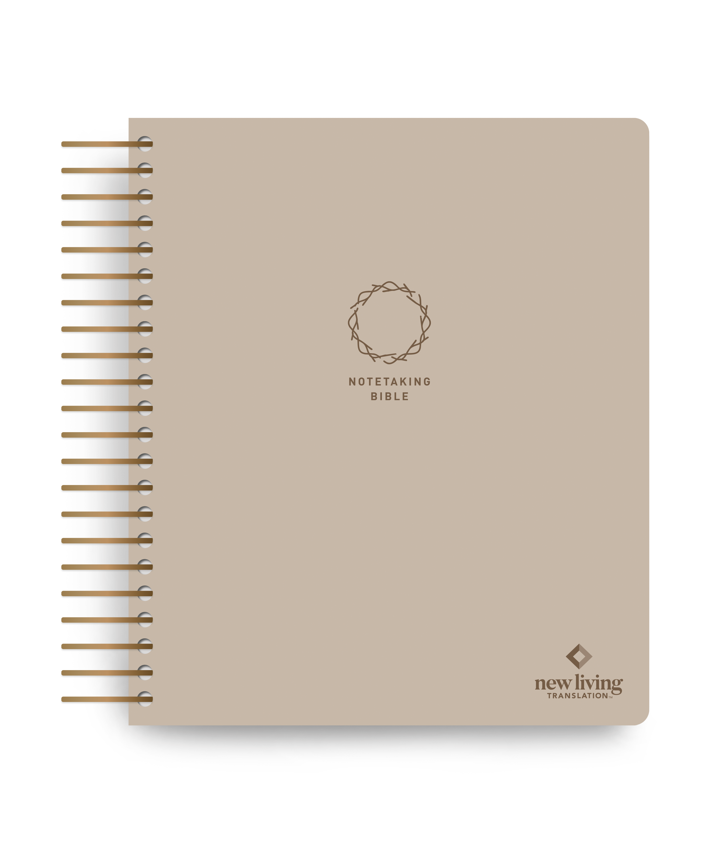 Tan spiral-bound NLT Notetaking Bible